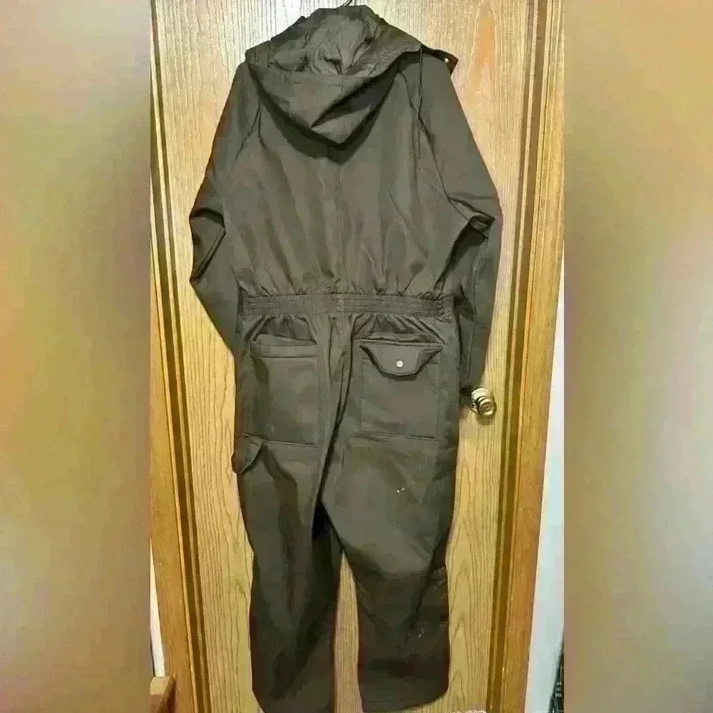 Sears Work'N Leisure Mens Size 44 Regular Brown Coveralls Overalls Hood Vintage - Picture 6 of 7